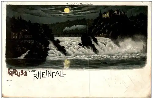 Gruss vom Rheinfall - Litho -135488
