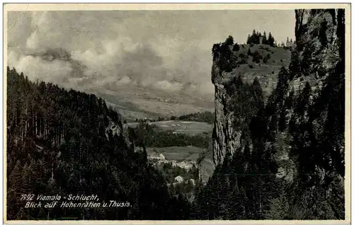 Viamala Schlucht - Blick auf Hohenrätien und Thusis -134728