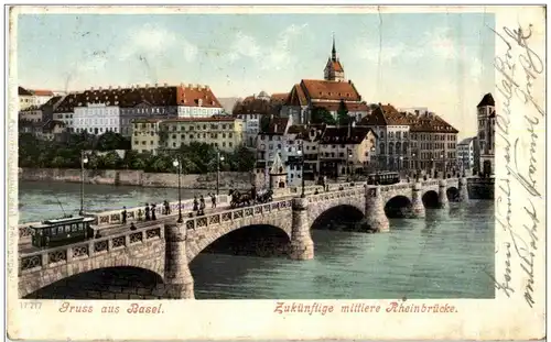 Gruss aus Basel - Zukünftige mittlere Rheinbrücke -136058