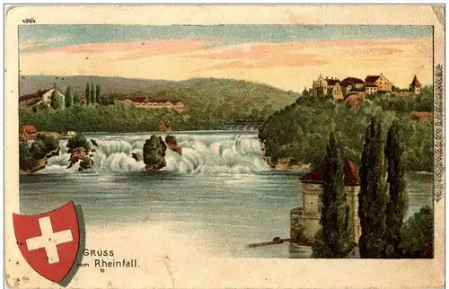 Gruss vom Rheinfall - Litho -136304