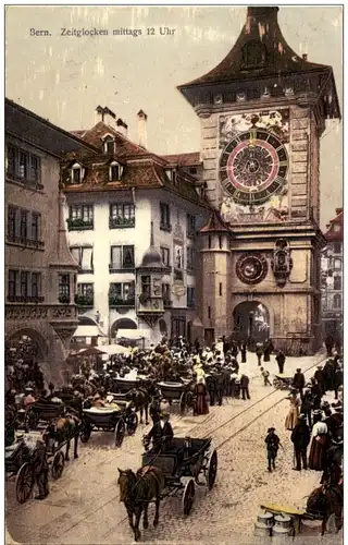 Bern - Zeitglockenturm mittags um 12 Uhr -134628