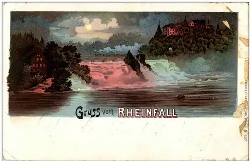 Gruss vom Rheinfall - Litho -135486