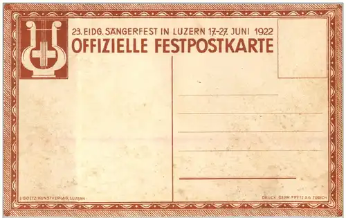 Luzern - Festwagen Apollo - Gesellschaft Fidelitas - Sängerfest 1922 -135698