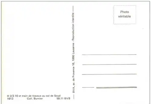 train de travaux au col de Soud - Eisenbahn Repro -137270