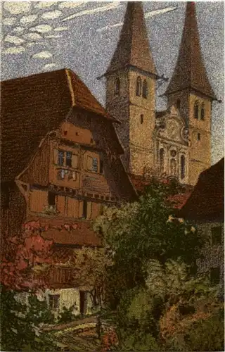 Luzern - Kaplanenhaus - Künstlerkarte Ernst E. Schlatterl -139726