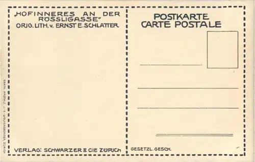 Luzern - Rössligasse - Künstlerkarte Ernst E. Schlatterl -139730