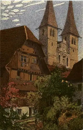 Luzern - Hofkirche - Künstlerkarte Ernst E. Schlatterl -139716