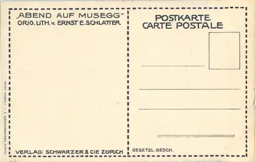 Luzern - Musegg - Künstlerkarte Ernst E. Schlatterl -139720