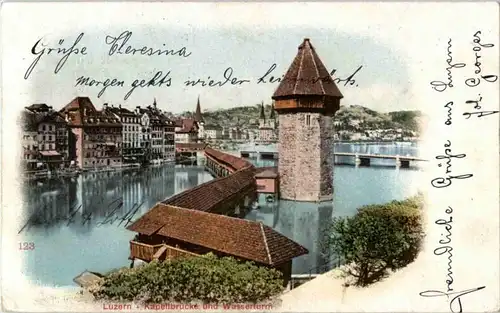 Luzern - Kapellbrücke und Wasserturm -138694
