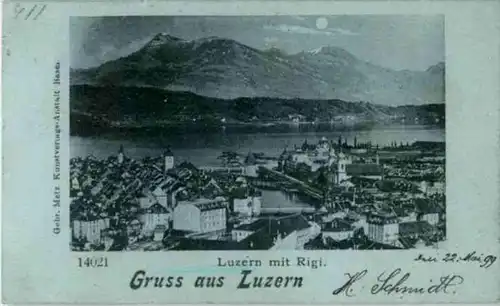 Minikarte - Gruss aus Luzern - gelaufen -140694