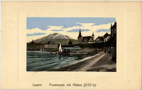 Luzern - Promenade mit Pilatus -139562