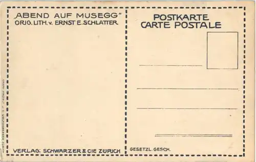 Luzern - Musegg - Künstlerkarte Ernst E. Schlatterl -139718