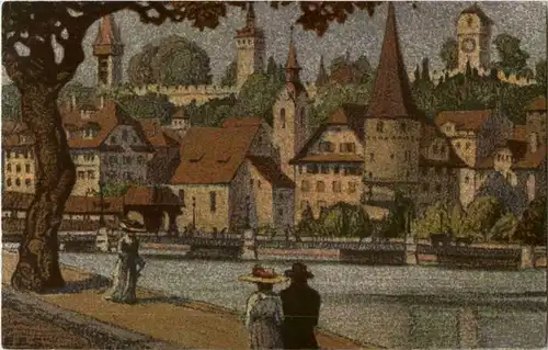 Luzern - Musegg - Künstlerkarte Ernst E. Schlatterl -139736