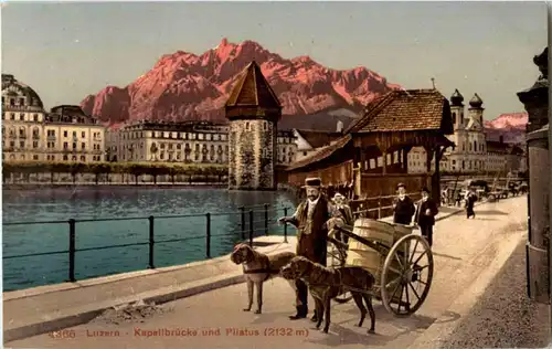 Luzern - Kapellbrücke Milchkarren -141256