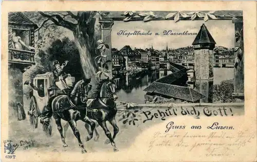 Gruss aus Luzern - Postkutsche -141526
