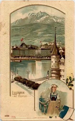 Luzern - Prägekarte Litho -141400