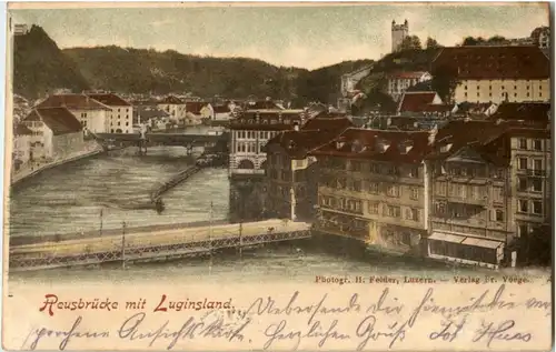 Luzern - Reusbrücke mit Luginsland -141388