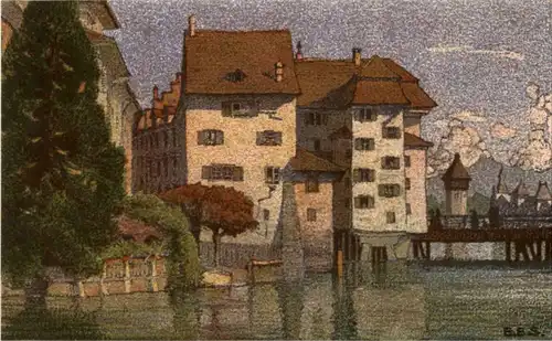 Luzern - Künstlerkarte Ernst E. Schlatter -141450