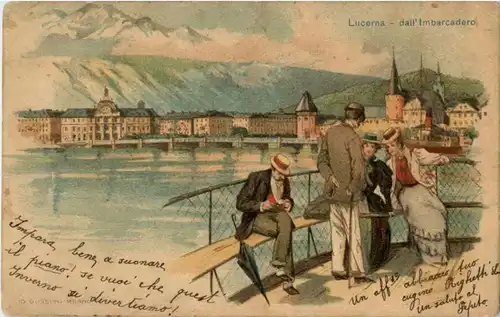 Luzern - dall Imbarcadero Litho -141248