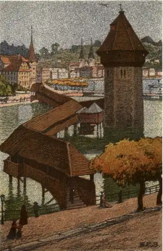 Luzern - Künstlerkarte Ernst E. Schlatter -141454