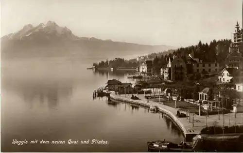 Weggis mit neuem Quai und Pilatus -139200