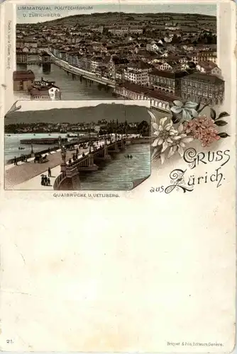 Gruss aus Zürich - Litho -143330