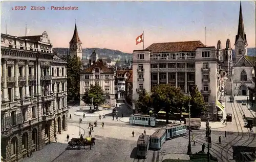 Zürich - Paradeplatz mit Tram -143232