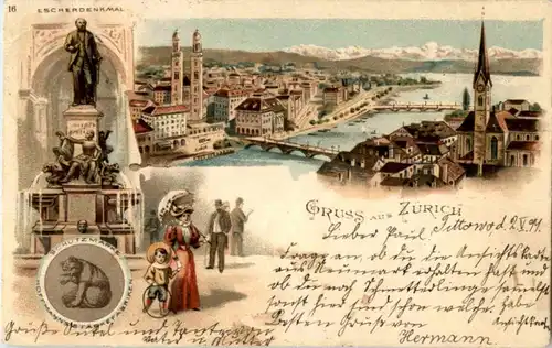Gruss aus Zürich - Litho -143690