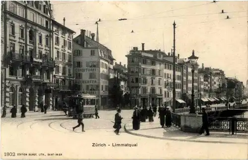 Zürich Limmatquai mit Tram -143206