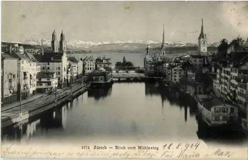 Zürich - Blick vom Mühlesteg -143420