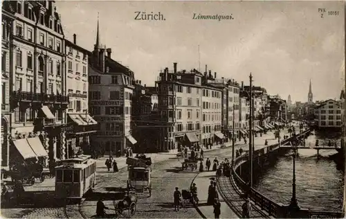 Zürich Limmatquai mit Tram -143204