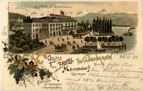 Männedorf - Hotel Wildenmann - Litho -143586