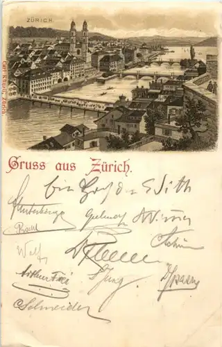 Gruss aus Zürich - Litho -143318