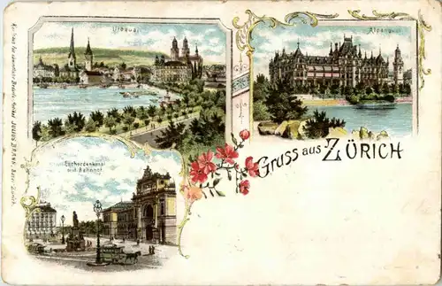 Gruss aus Zürich - Litho -143680