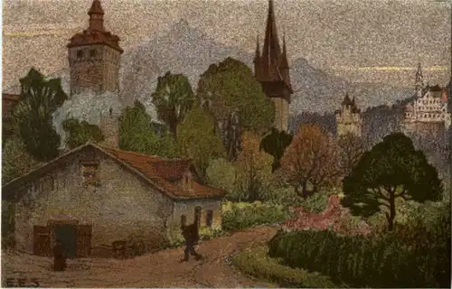 Luzern - Künstlerkarte Ernst E. Schlatter -141448