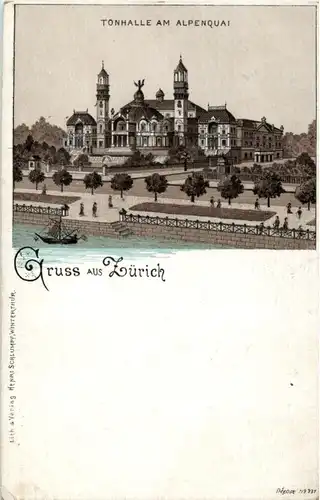 Gruss aus Zürich - Litho -143324