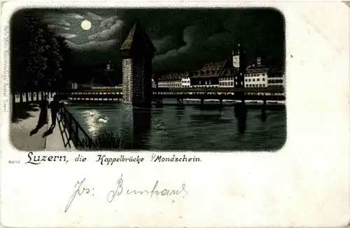 Luzern - Kappelbrücke - Litho -141556