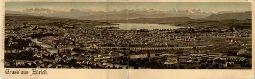 Gruss aus Zürich - Klappkarte Litho -142838
