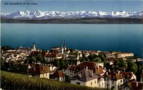 Neuchatel et les Alpes -145086