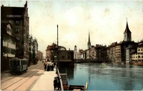 Zürich - Limmatquai mit Tram -143184