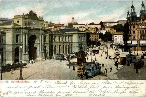 Zürich Bahnhofplatz mit Tram -143208