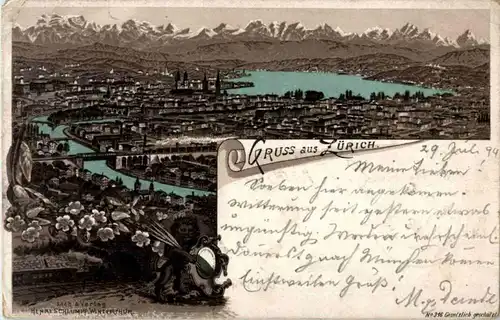 Gruss aus Zürich - Litho 1894 -143322