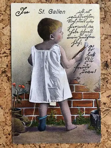 Gruss aus St. Gallen - kind child - mechanische Karte -189366