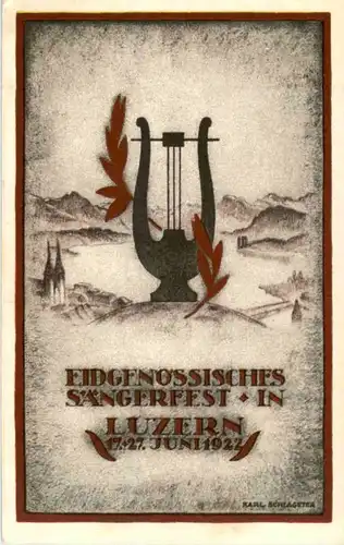 Luzern - 3 Offizielle Festpostkarten Sängerfest 1922 mit Original Umschlag -189380