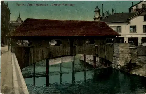 Zürich - Alte Holzbrücke -143074