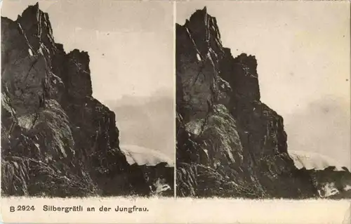 Silbergrätli an der Jungfrau - Stereokarte -144622