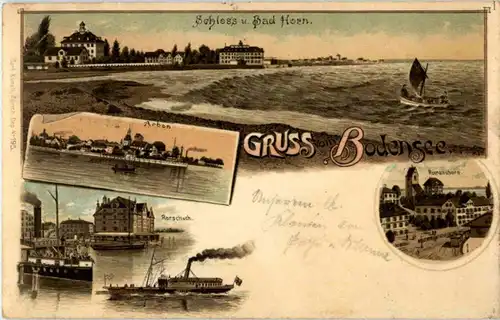 Gruss vom Bodensee - Litho - Rorschach - Arbon - Romanshorn -146230