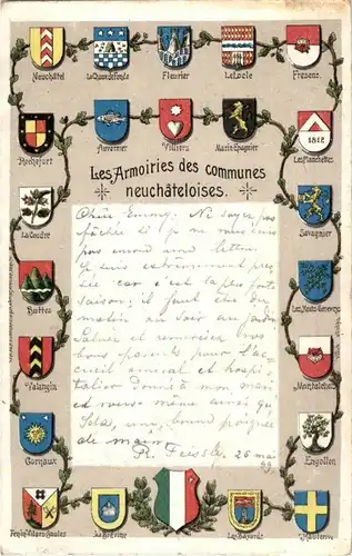 Les Amoiries des communes neuchateloises -146670