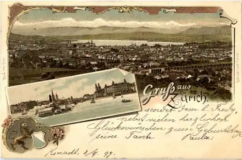 Gruss aus Zürich - Litho -146834