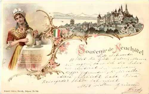 Gruss aus Neuchatel - Litho -147222
